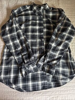 Ralph Lauren Blake Black & White Plaid Button-Up Shirt 100% Cotton